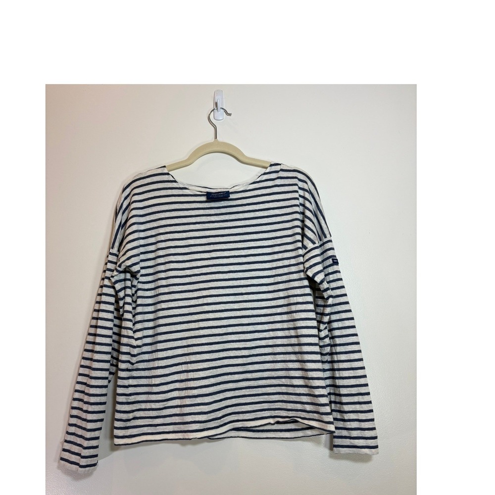 Saint James x Jenni Kayne Rue Striped Linen Breton Top Navy White France Small